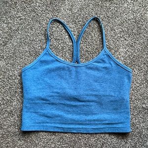 Beyond Yoga Blue Spacedye Slim Racerback Cropped Tank | S